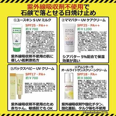Uvケアクリーム ママバターを使った口コミ 日焼け止めに含まれる紫外線吸収剤は危険 By Er 石鹸オフコスメblog Lips