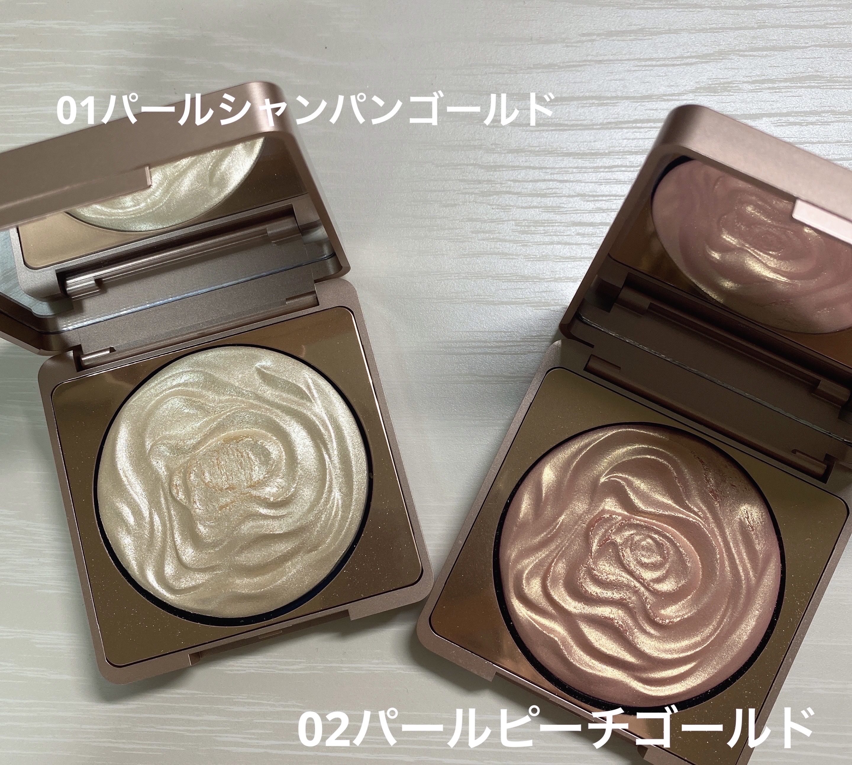 双花彫刻 ハイライト 02 パールピンクゴールド/花西子/パウダーハイライトを使ったクチコミ（2枚目）