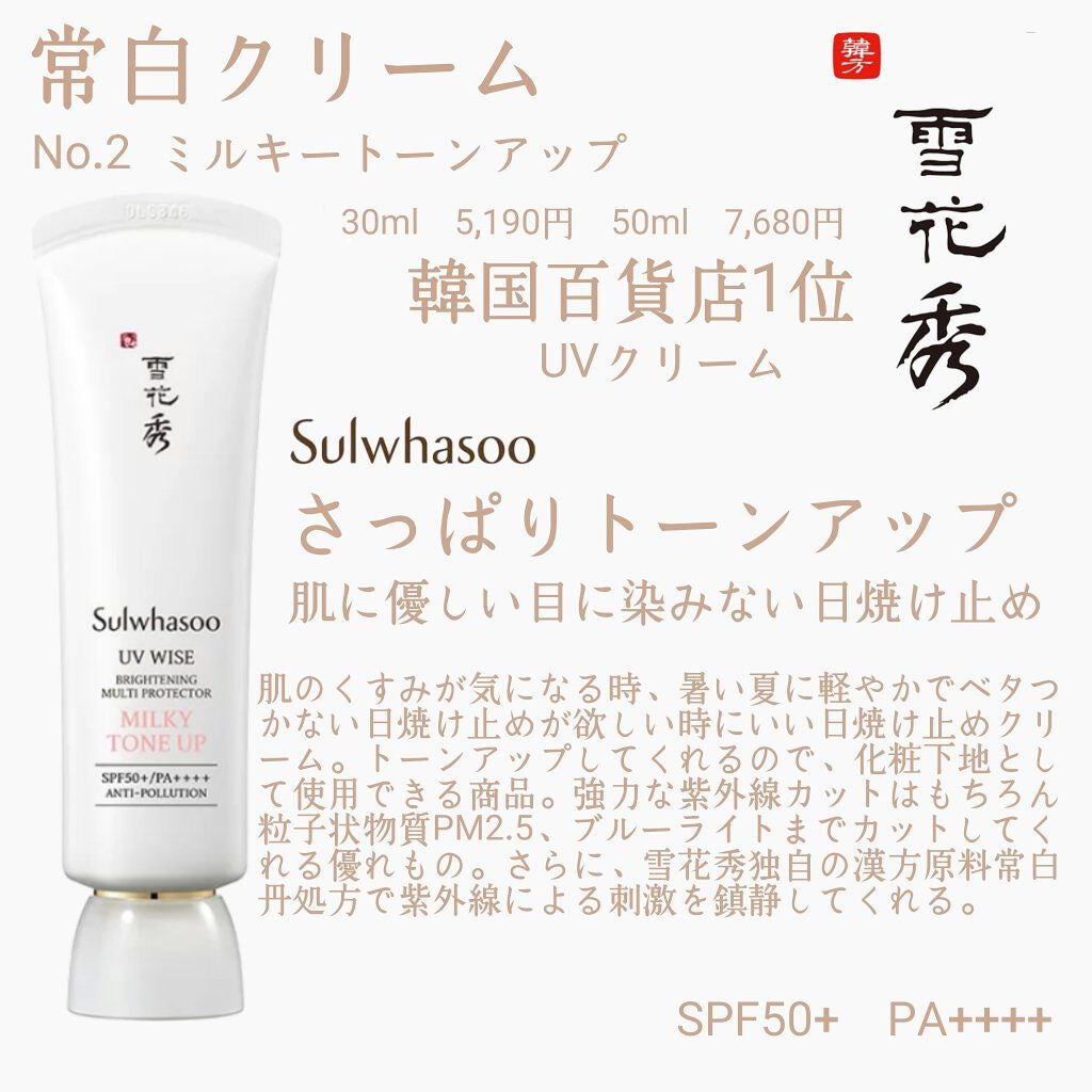 桑白(サンベク) UVクリーム 5種/Sulwhasoo/日焼け止めクリームを使ったクチコミ(1枚目)
