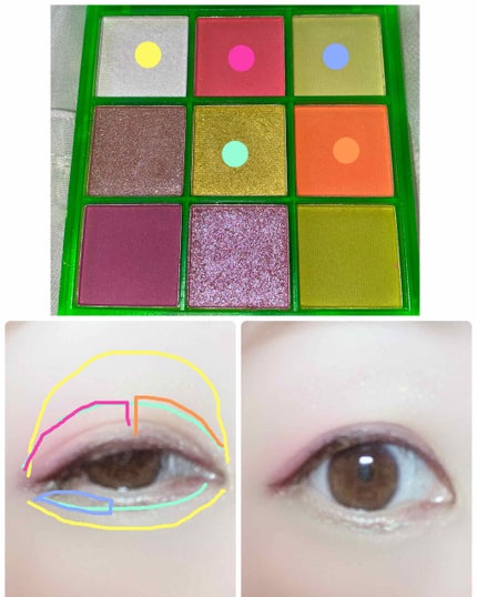 UR GLAM BLOOMING EYE COLOR PALETTE/U R GLAM/アイシャドウパレットを使ったクチコミ(3枚目)
