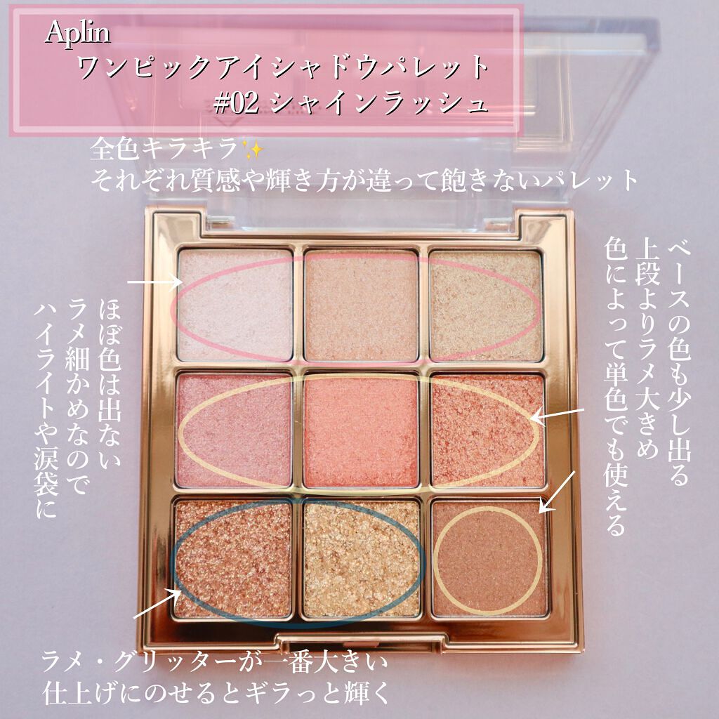 ワンピックアイシャドウパレット/APLIN/アイシャドウパレットを使ったクチコミ（2枚目）