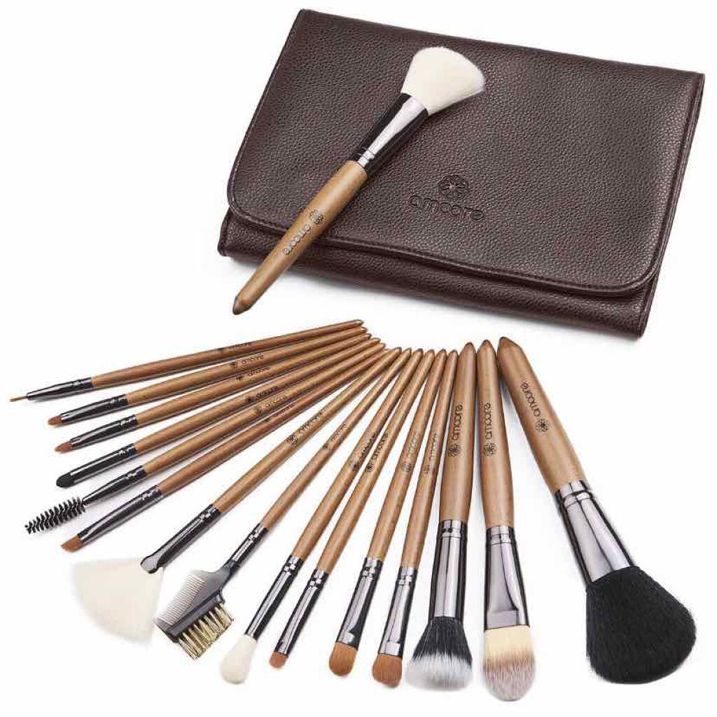 amoore メイクブラシ　化粧筆　化粧ポーチ付き(16本セット)/amoore/メイクアップキットを使ったクチコミ（1枚目）