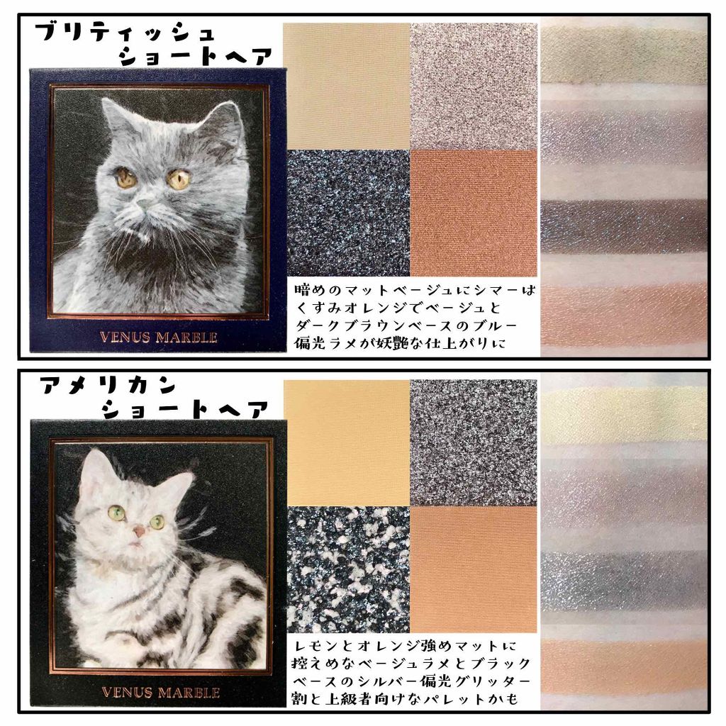 Venus Marble アイシャドウキャットシリーズ/Venus Marble/アイシャドウパレットを使ったクチコミ（3枚目）
