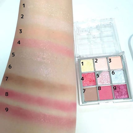 グリッターペディアアイパレット N°7 オールオブピーチエード/unleashia/アイシャドウパレットを使ったクチコミ(2枚目)