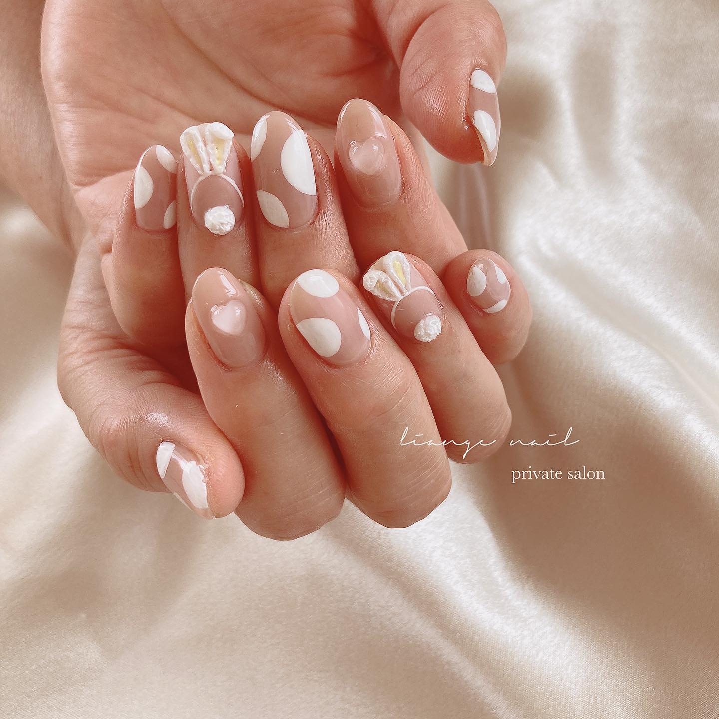 #リアンジェネイル,#柏ネイル,#ネイル,#大人ニュアンスネイル,#ニュアンスネイル,#ジェルネイル,#イースターネイル,#ドットネイル,#うさぎネイル,#ハートネイルのネイルデザイン
