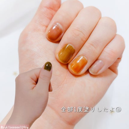 グロッシーコート ブラックティー/スキューズミー/オールインワンネイルを使ったクチコミ(3枚目)