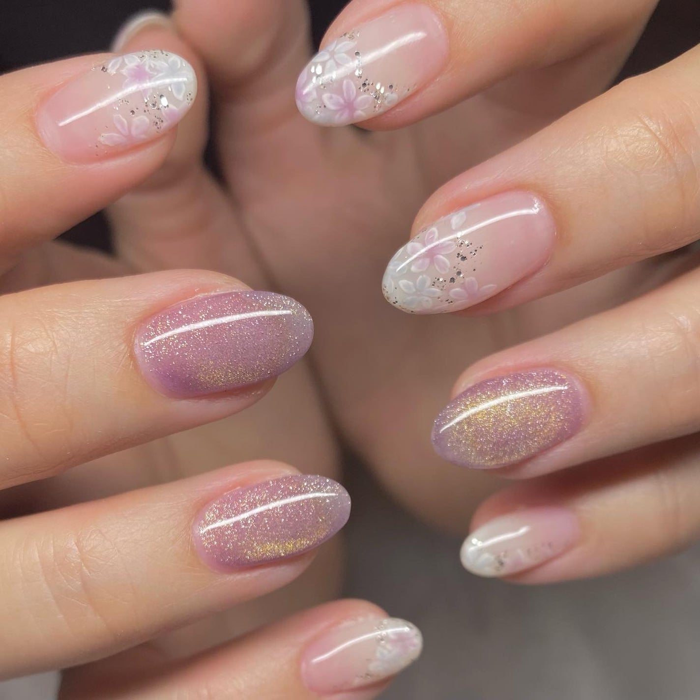 kanna on LIPS 「・・・紫陽花ネイル𓂃❁⃘𓈒𓏸☔🐸紫陽花で!とのオーダーでおまか..」(1枚目)