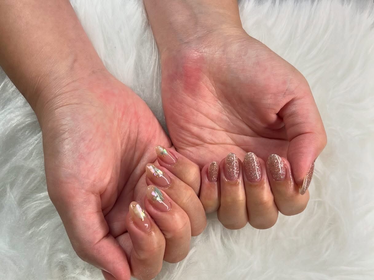 #ネイル,#ニュアンスネイル,#ジェルネイル,#ギャルネイル,#ネイル,#城陽ネイルのネイルデザイン