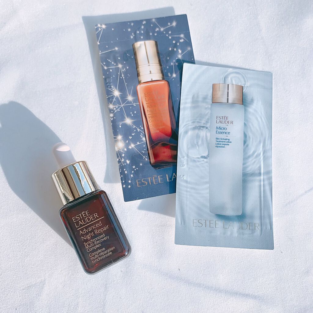 ○ESTEE LAUDER  アドバンス ナイト リペア SMR コンプレックス



550円で7mlたっぷり試せるトライヤルサイズを頼んでみた！

しかもサンプルも２つ選べてお得すぎた

肌馴染み良くてもっちり潤う

翌朝も柔らかなお肌