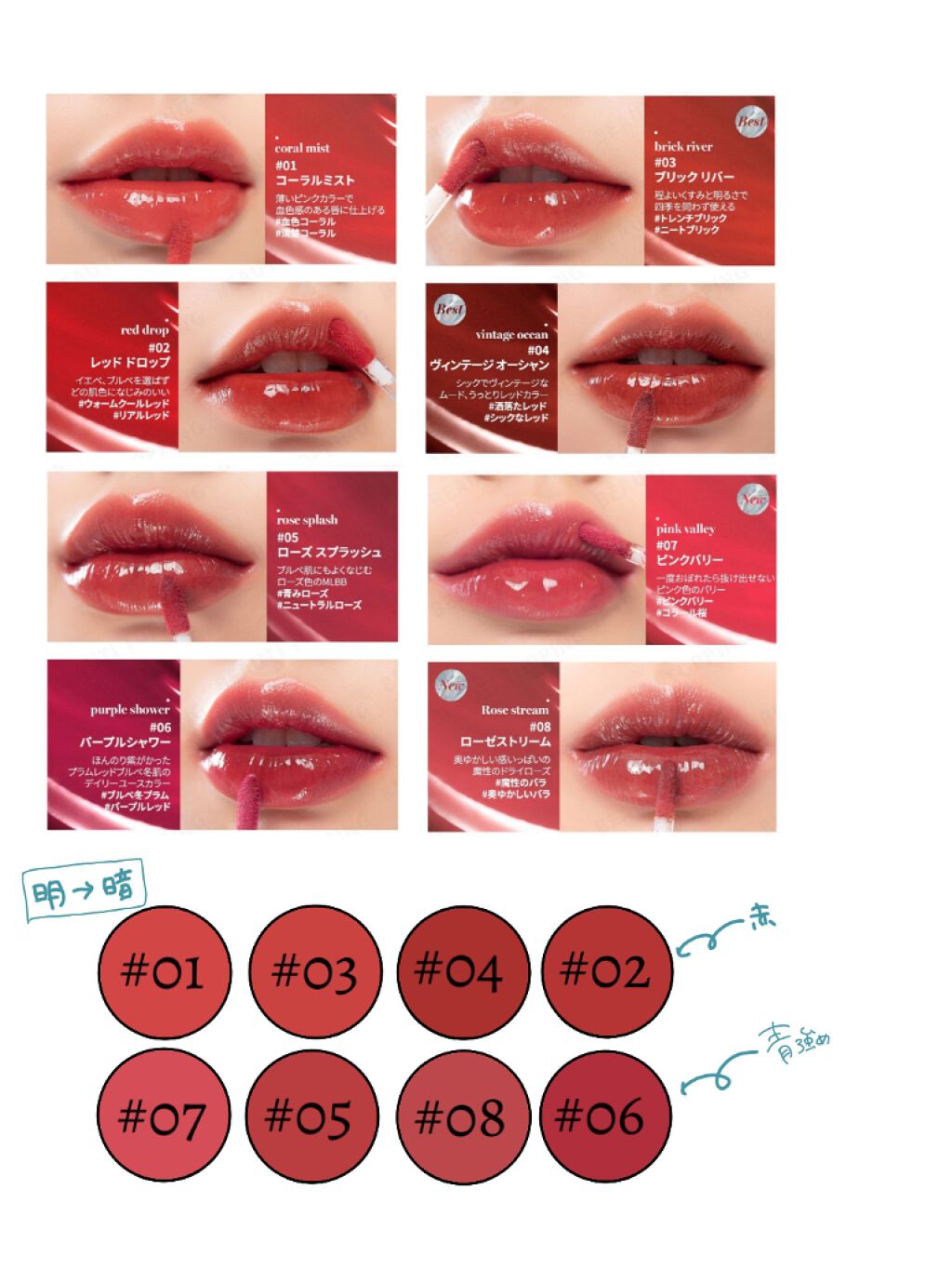 グラスティングウォーターティント/rom&nd/リップティントを使ったクチコミ(1枚目)