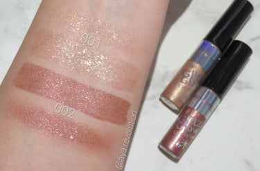 リンメル グリッツ グロウ アイカラーのクチコミ「RIMMEL
Glitz Glow Eye Colour
001 ベージュ / 002 レッド.....」（3枚目）