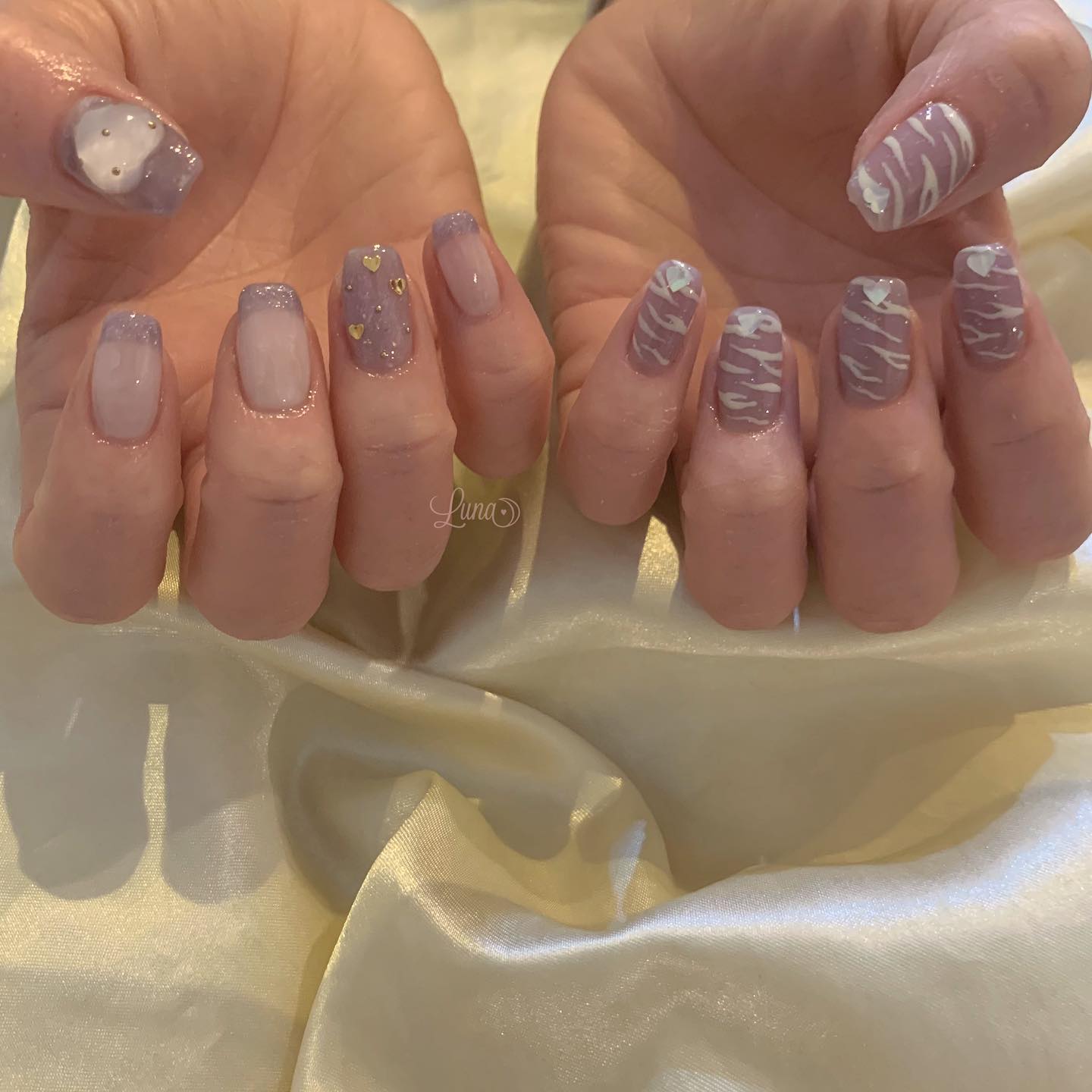 #ジェルネイル,#ワンカラーネイル,#ニュアンスネイル,#うるうるネイル,#ちゅるんネイル,#シンプルネイル,#パーツネイル,#透け感ネイル,#クリアネイル,#ぷっくりネイル,#ちぐはぐネイル,#韓国ネイル,#きらきらネイル,#うるつやネイル,#フレンチガーリーネイル,#パープルネイル,#マグネットネイルのネイルデザイン