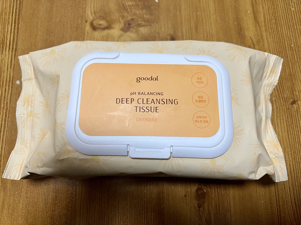 カレンデュラphバランシングディープクレンジングティッシュ/goodal/クレンジングシートを使ったクチコミ（1枚目）