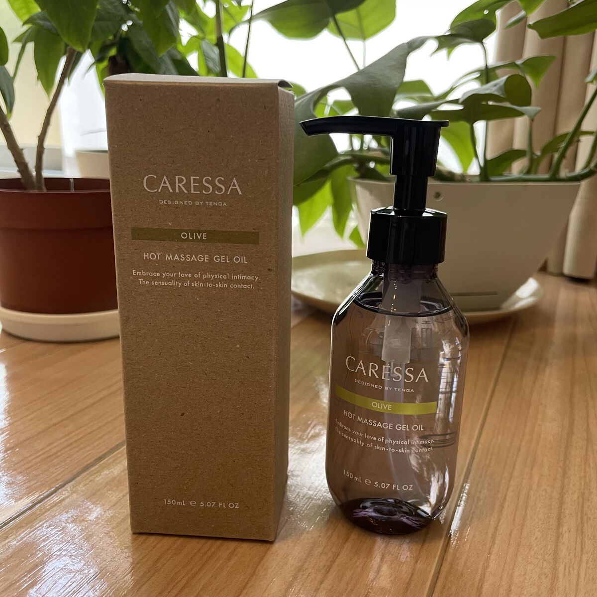 ホットマッサージ ジェルオイル（オリーブ）/CARESSA/ボディオイルを使ったクチコミ（1枚目）