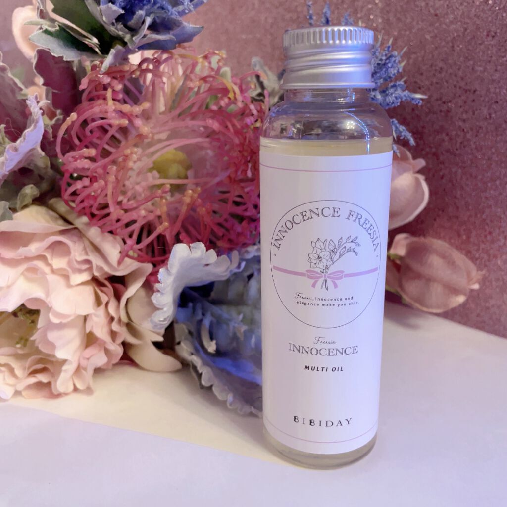 イノセンスフリージアマルチオイル/BIBIDAY/ヘアオイルを使ったクチコミ（2枚目）