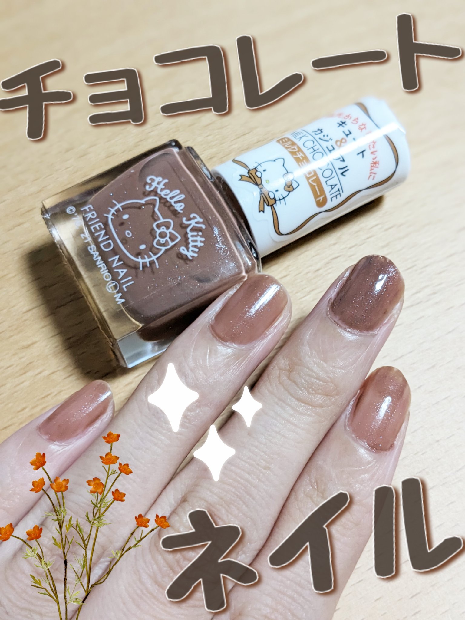 フレンドネイル(リニューアル品)	 2-10(33086)ミルクチョコレート/DAISO/マニキュアを使ったクチコミ（1枚目）