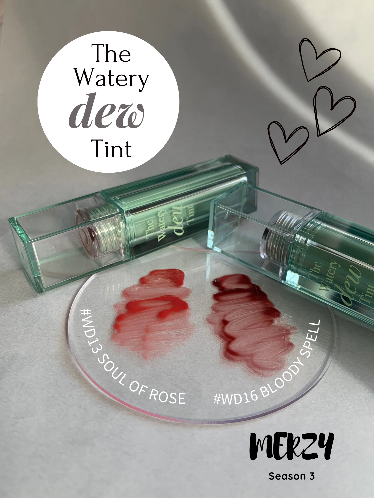 ザ ウォータリー デュー ティント シーズン3 WD13. ソウルオブローズ/MERZY/リップティントを使ったクチコミ（2枚目）