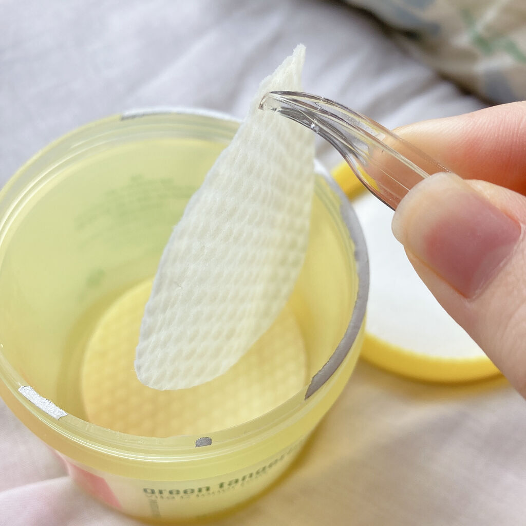 グリーンタンジェリン ビタCダークスポットケアパッド/goodal/トナーパッドを使ったクチコミ（2枚目）