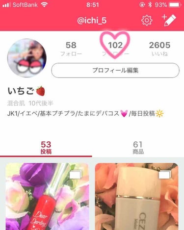 いちごぷりん on LIPS 「雑談です(><)私事ですが、フォロワー様が100人突破いたしま..」（1枚目）