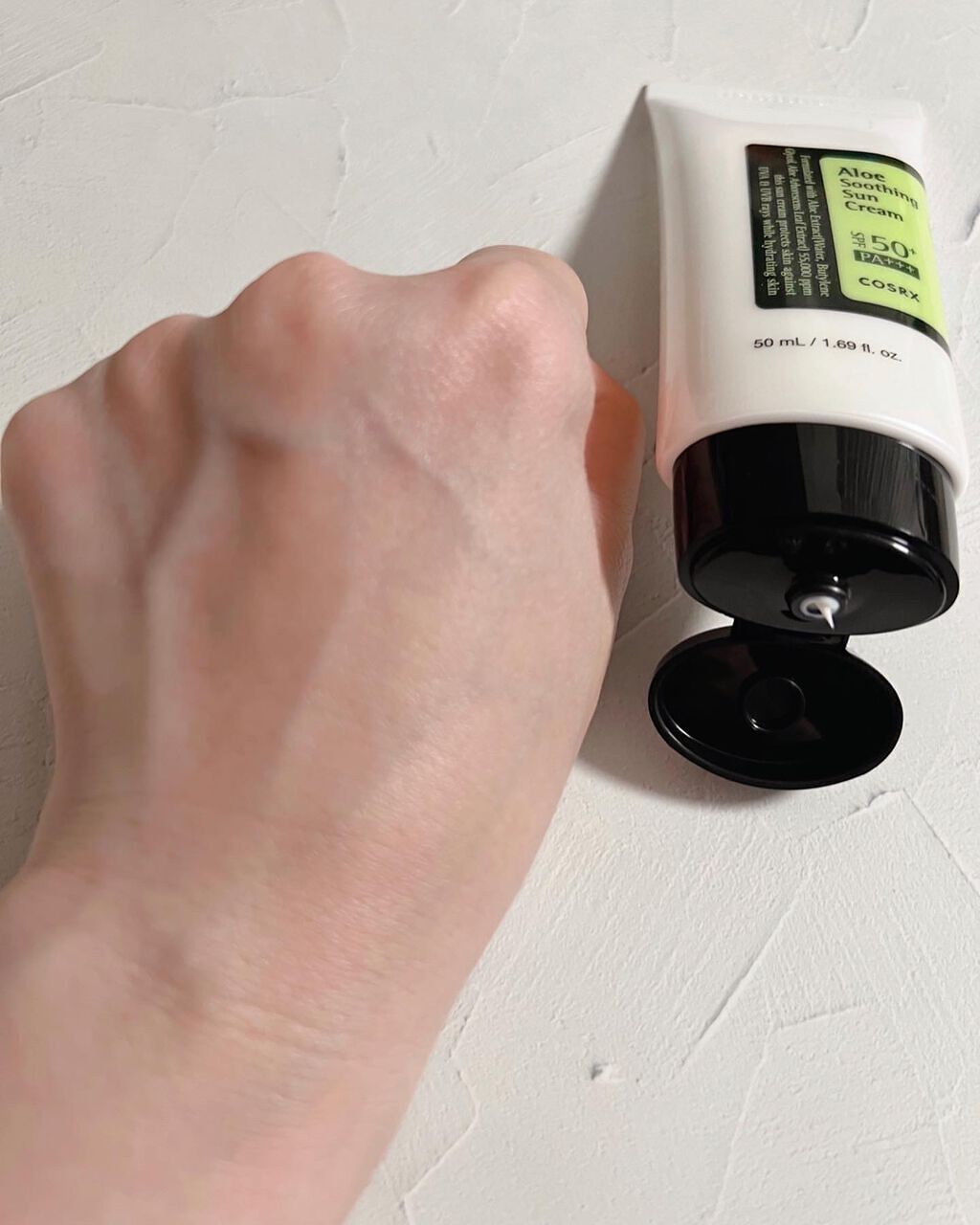 アロエスージングUVクリーム SPF50+ PA+++/COSRX/日焼け止めクリームを使ったクチコミ(4枚目)