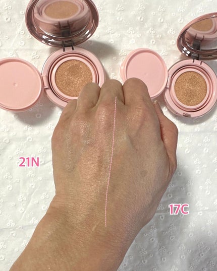 ハイパーカバーフィットクッション ピンク(桜エディション)/APRILSKIN/クッションファンデーションを使ったクチコミ(6枚目)