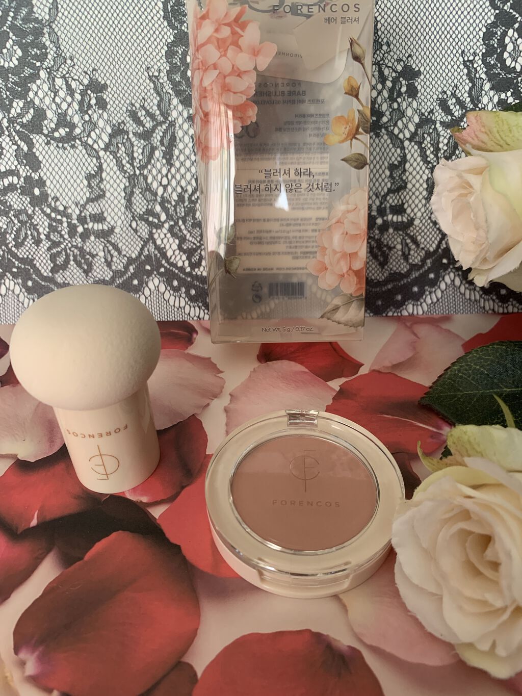 ベアブラッシャー パフ付き/フォレンコス/パウダーチークを使ったクチコミ（2枚目）