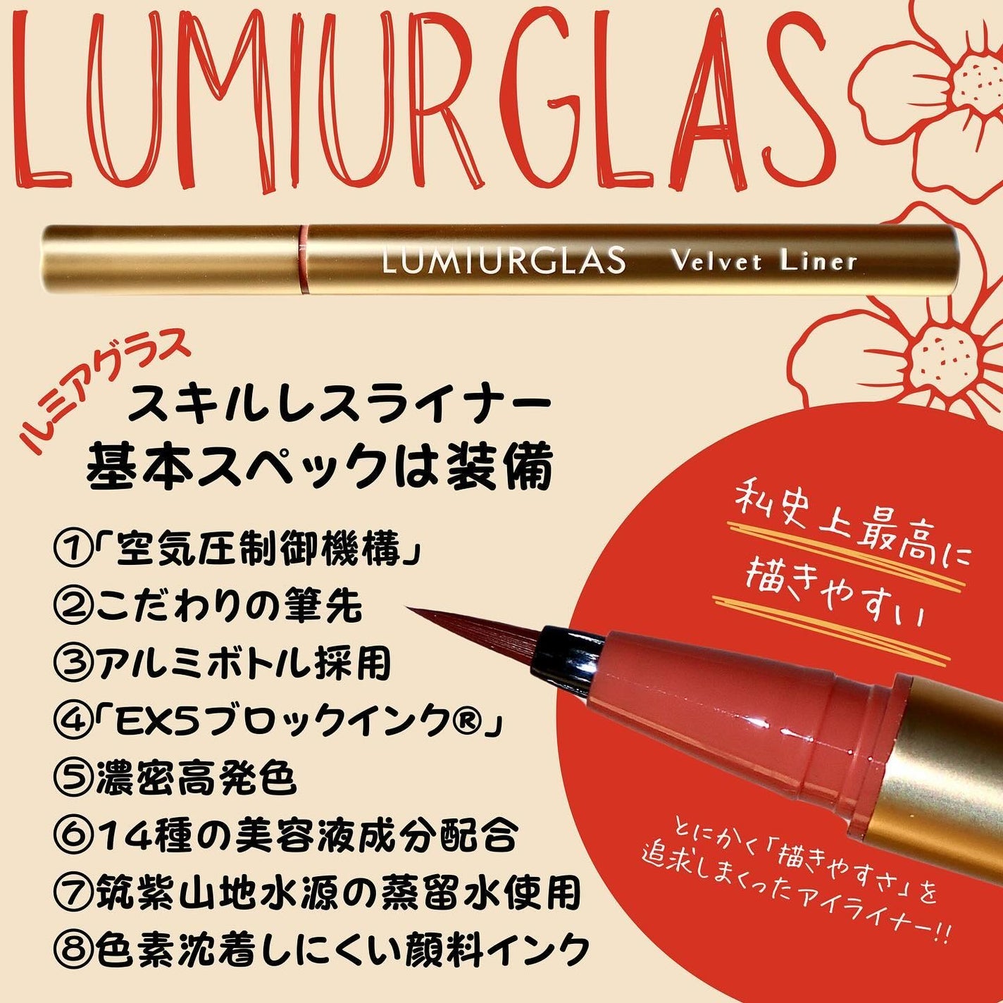 ベルベットライナー/LUMIURGLAS/リキッドアイライナーを使ったクチコミ(3枚目)