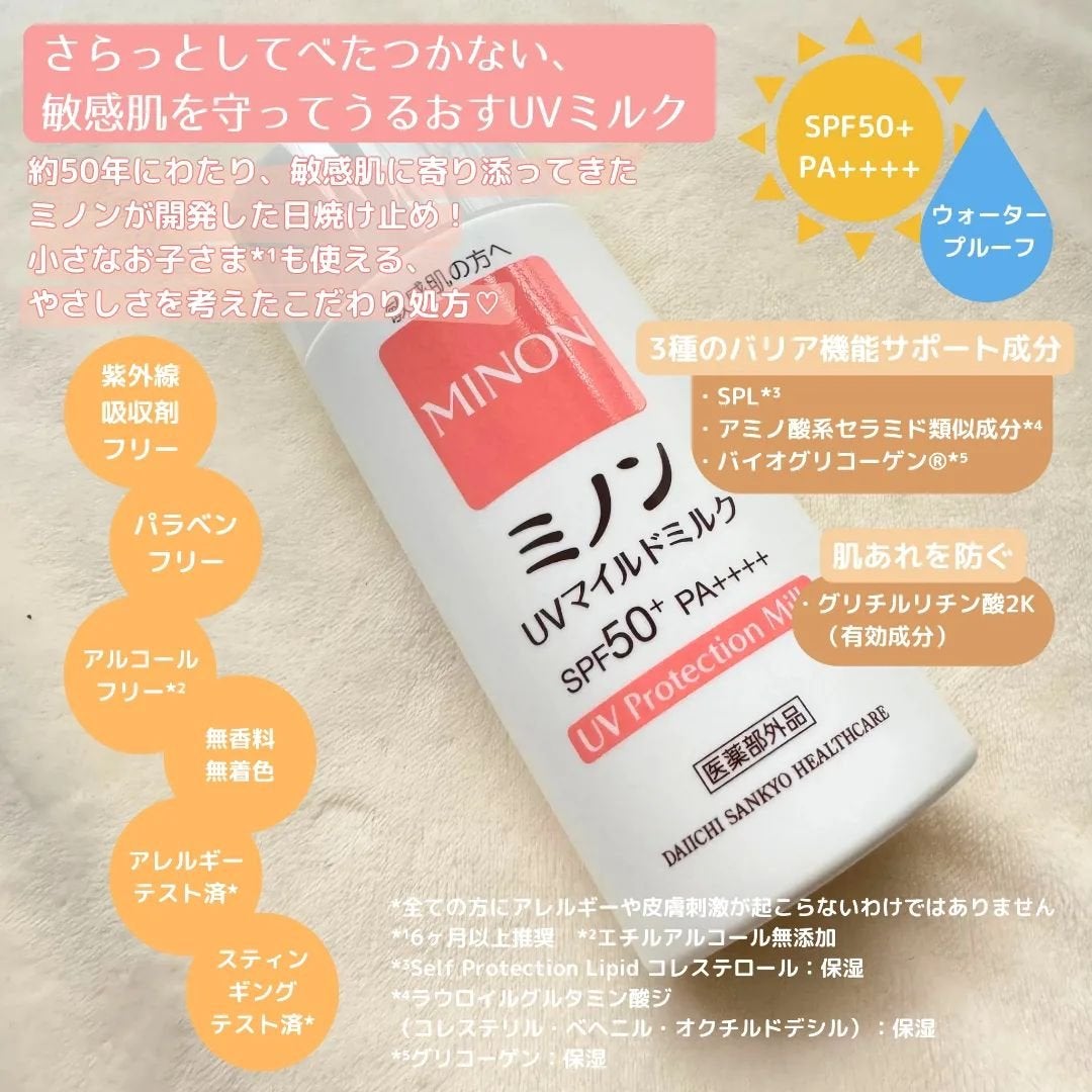 ミノンUVマイルドミルク/ミノン/日焼け止めミルクを使ったクチコミ(2枚目)