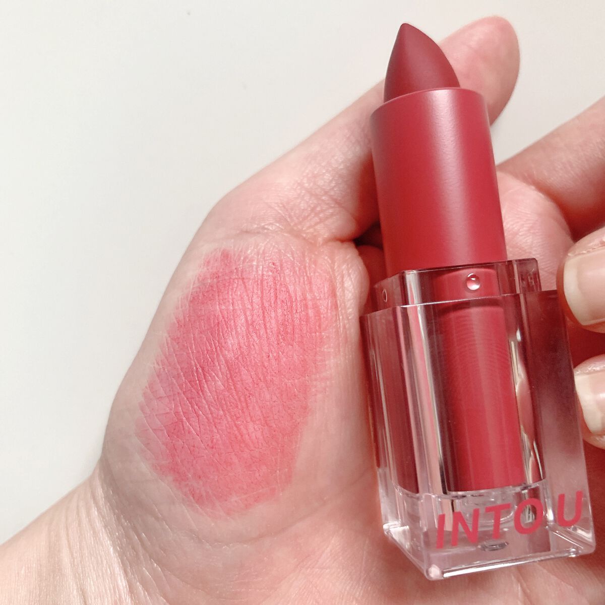 フェザーマットリップスティック/INTO U/口紅を使ったクチコミ(3枚目)