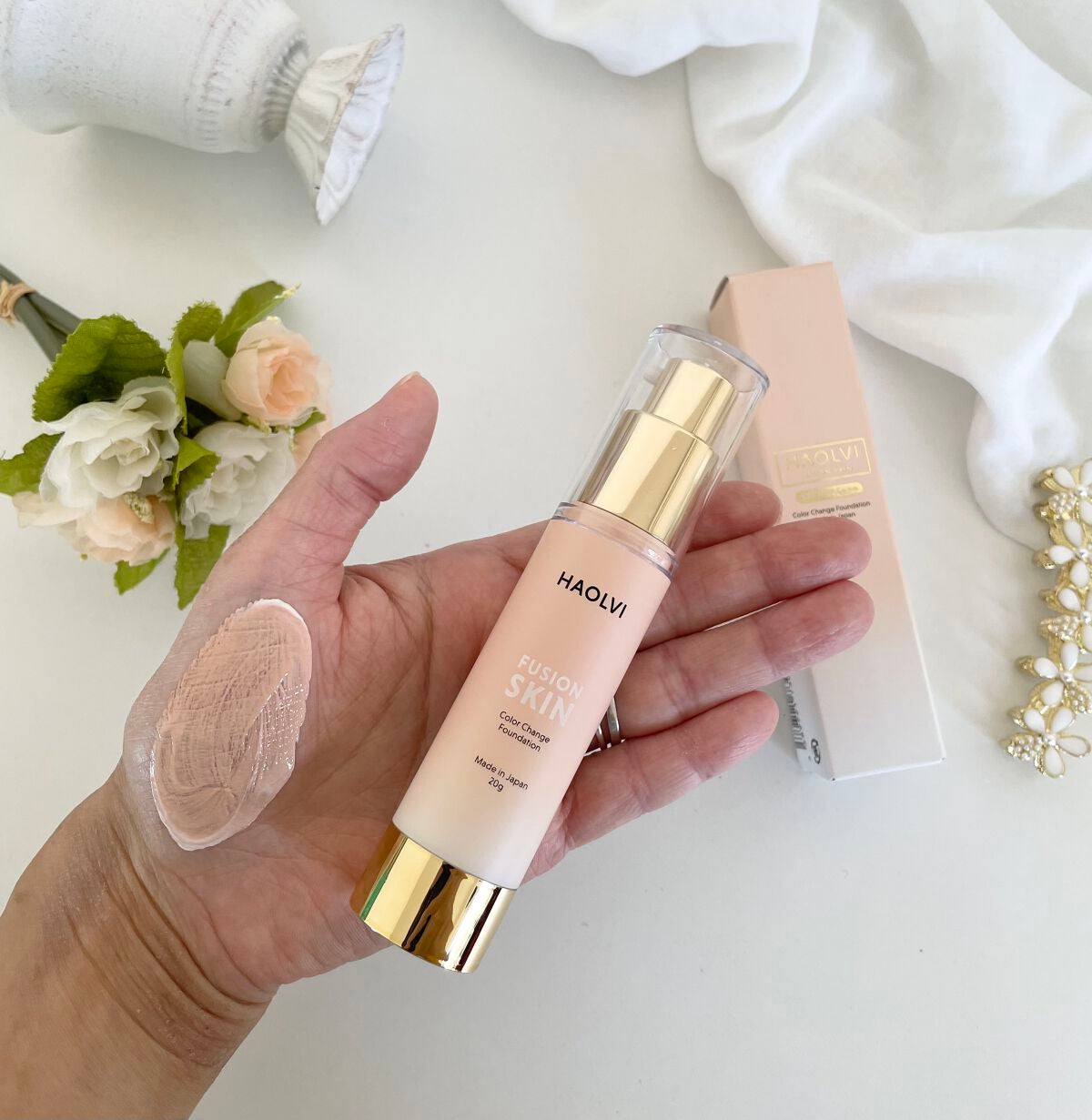 ハオルビ カラーチェンジファンデーション/RITA COSME/リキッドファンデーションを使ったクチコミ(3枚目)