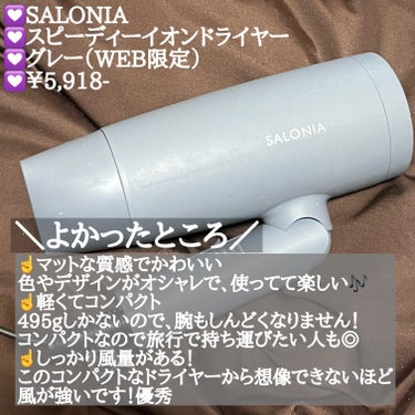 スピーディーイオンドライヤー グレー(WEB限定)/SALONIA/ドライヤーを使ったクチコミ（3枚目）