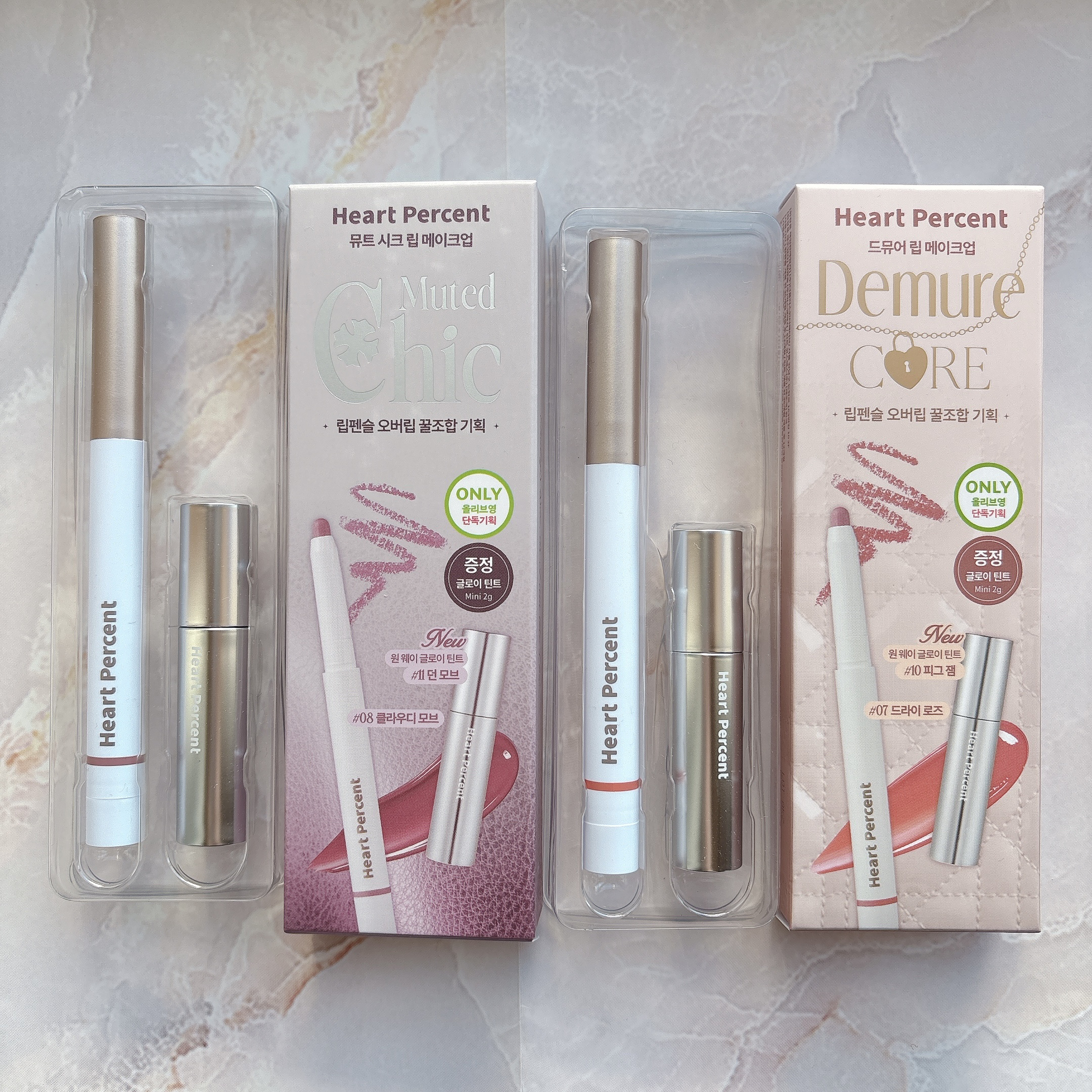 リップペンシル＋グロイティントミニ企画セット/Heart Percent/リップティントを使ったクチコミ（2枚目）