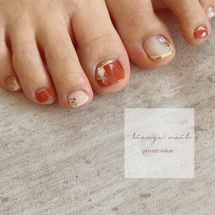 #リアンジェネイル,#柏ネイル,#ネイル,#ニュアンスネイル,#大人ニュアンスネイル,#夏ネイル,#テラコッタネイル,#シェルネイル,#ミラーネイルのネイルデザイン