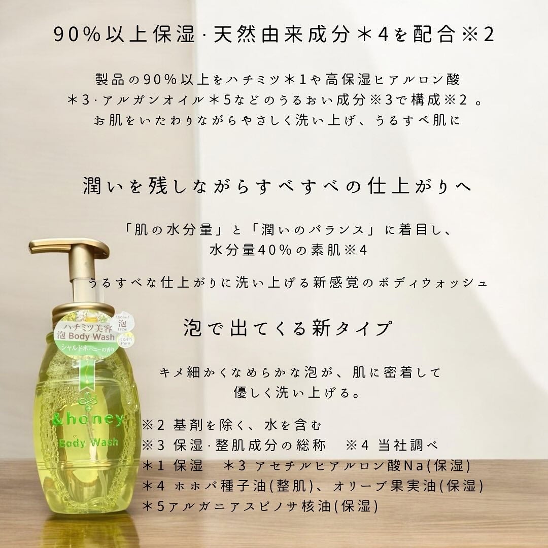 ピュアモイスト 泡ボディウォッシュ/&honey/ボディソープを使ったクチコミ(4枚目)