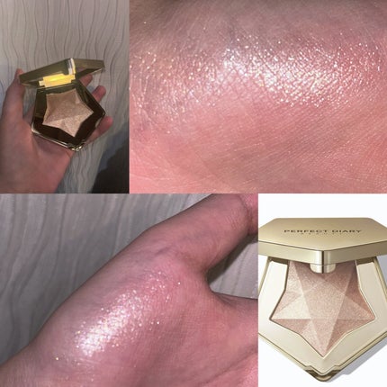 スターダストダイヤモンドハイライトパウダー 02 ライトシャンパン/PERFECT DIARY/パウダーハイライトを使ったクチコミ(1枚目)