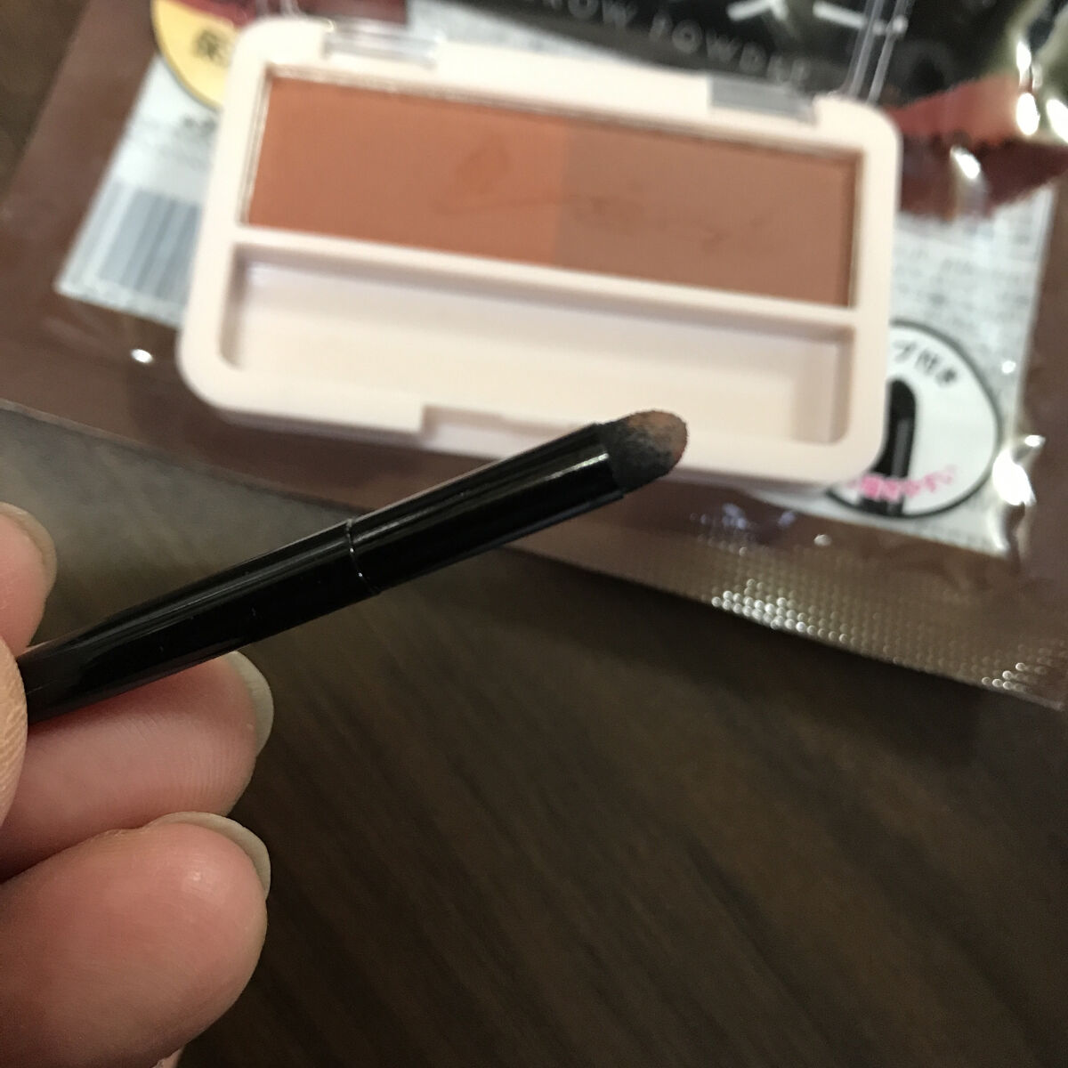 &.眉ペンシル 丸芯 ブラシ付き ナチュラルブラウン/DAISO/アイブロウペンシルを使ったクチコミ（3枚目）