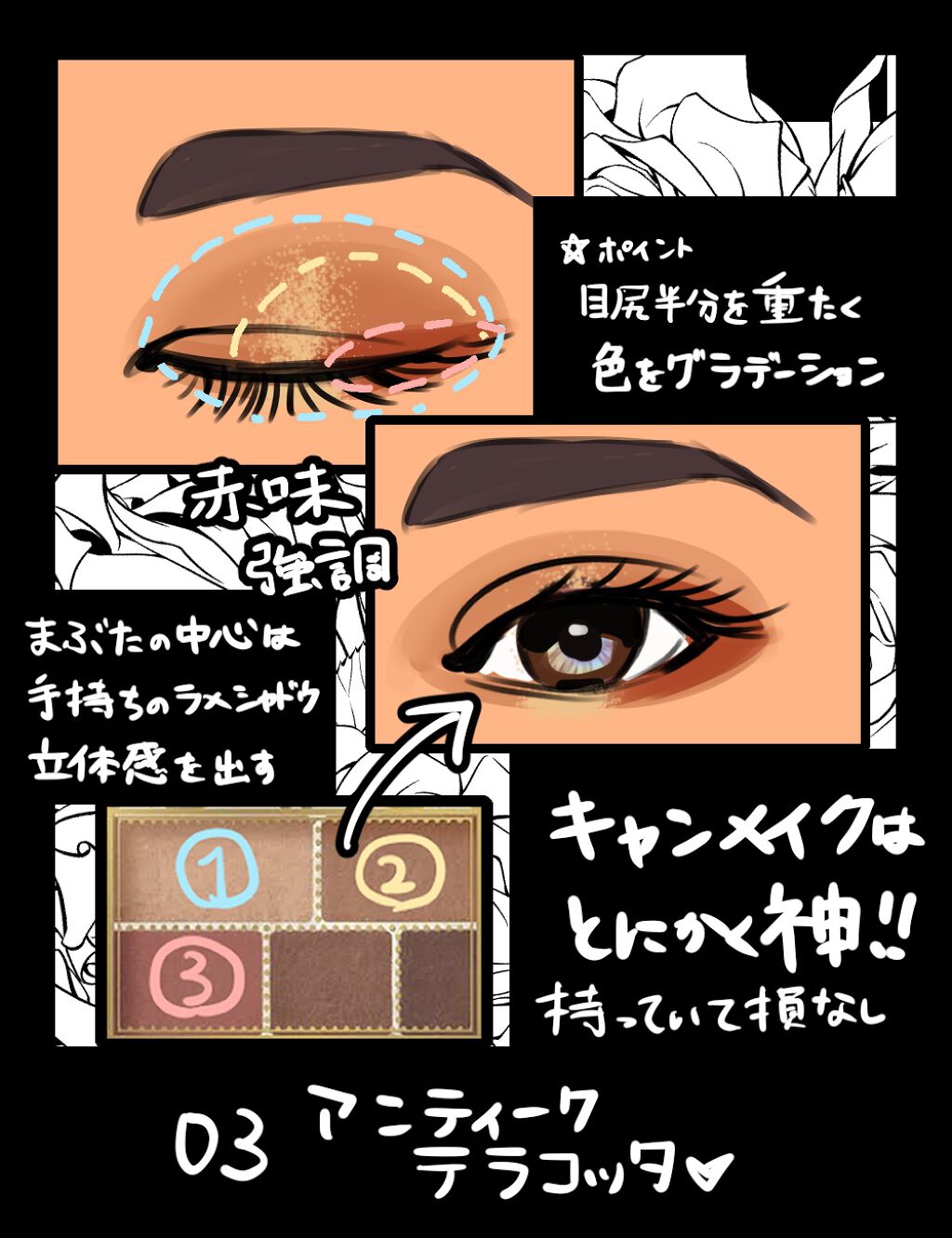 パーフェクトマルチアイズ/キャンメイク/アイシャドウパレットを使ったクチコミ(2枚目)