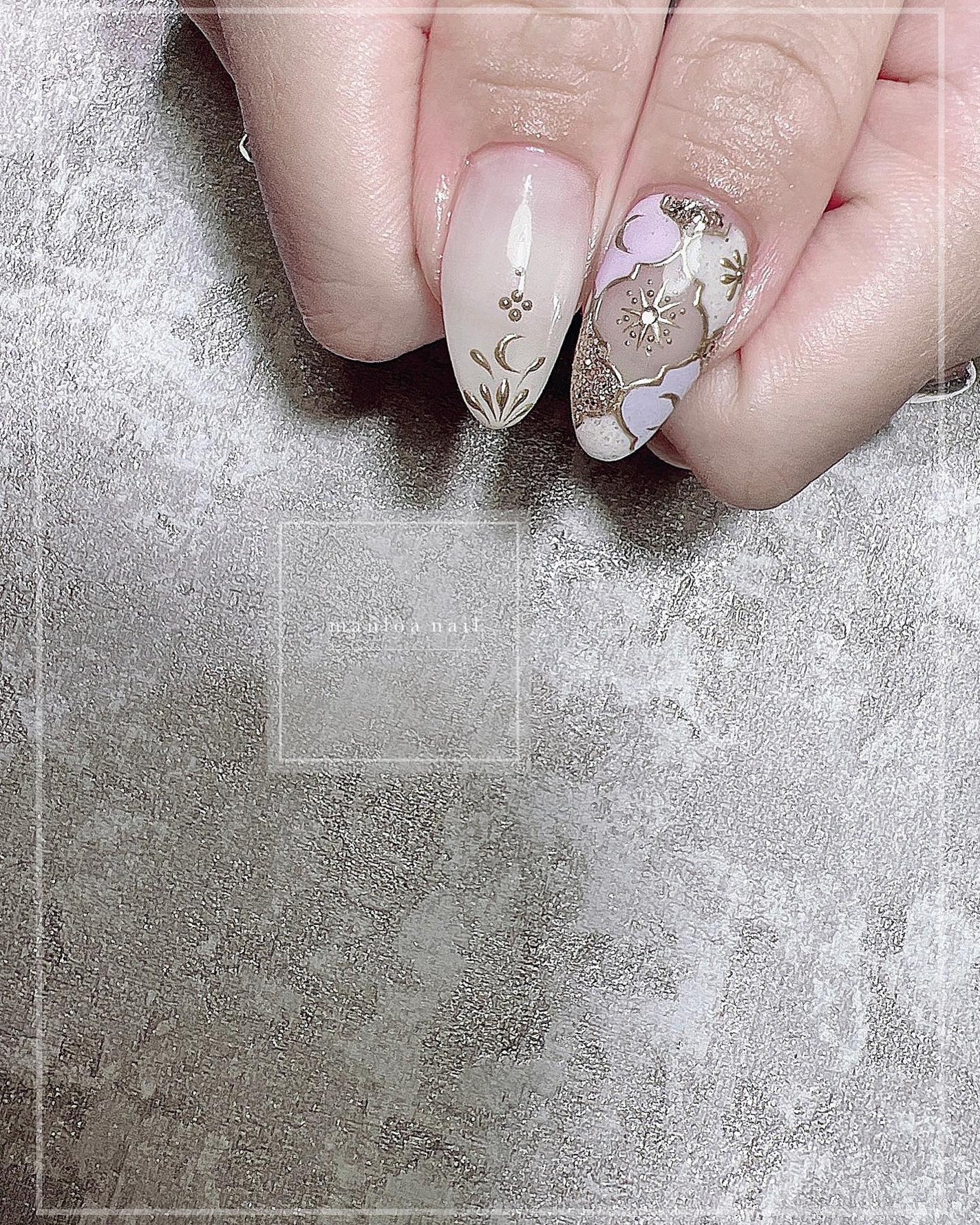 mauloa_nail on LIPS 「・タイル柄アート♡・・・・・・・#海ネイル#ネイル#ネイルデ..」(1枚目)