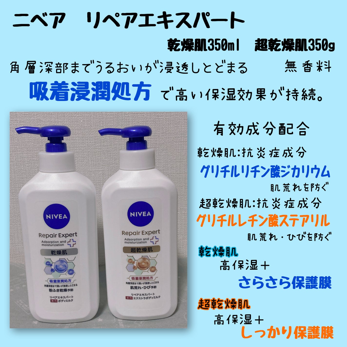 ニベア リペアエキスパート 薬用ボディミルク 乾燥肌用/ニベア/ボディミルクを使ったクチコミ(2枚目)