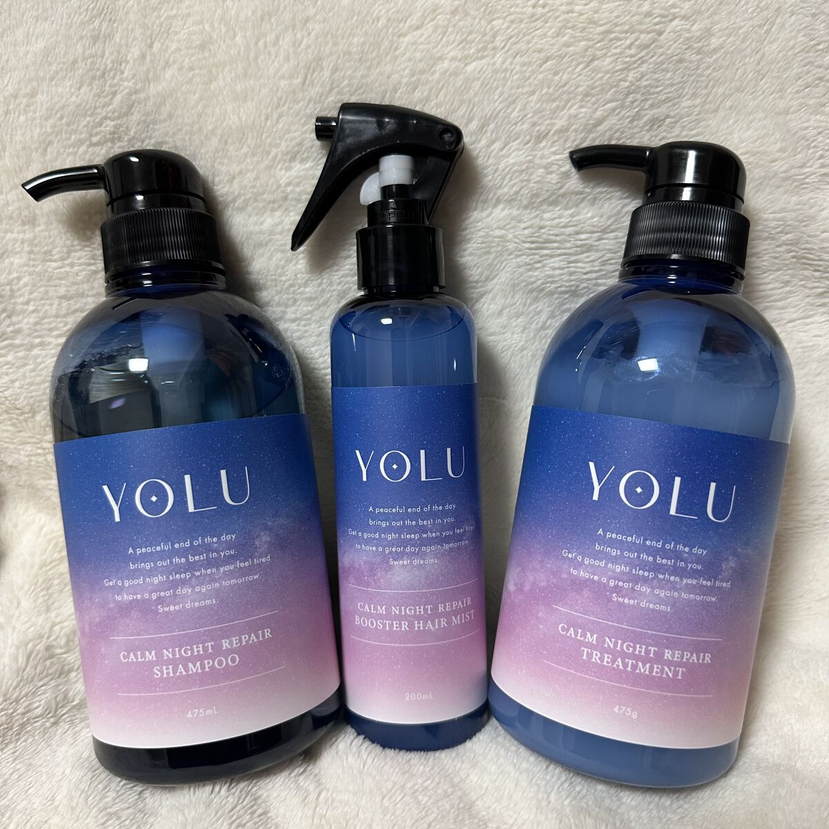 カームナイトリペアブースターヘアミスト/YOLU/プレスタイリング・寝ぐせ直しを使ったクチコミ（1枚目）