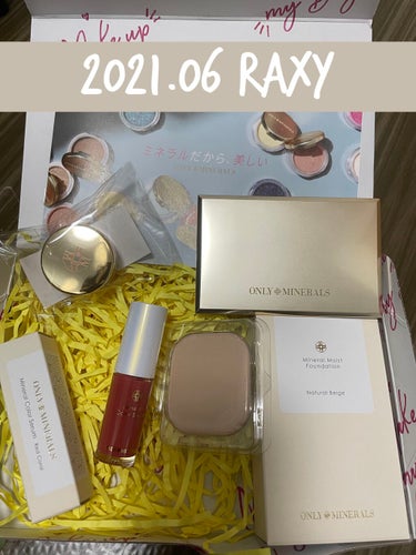 6月のRAXY届きました(•ө•)♡
今回はONLY MINERALS×RAXYコラボボックス！

❁⃘ミネラルピグメント ベビーピンク ¥1,800
❁ミネラルカラーセラム 01 レッドコーラル ¥2