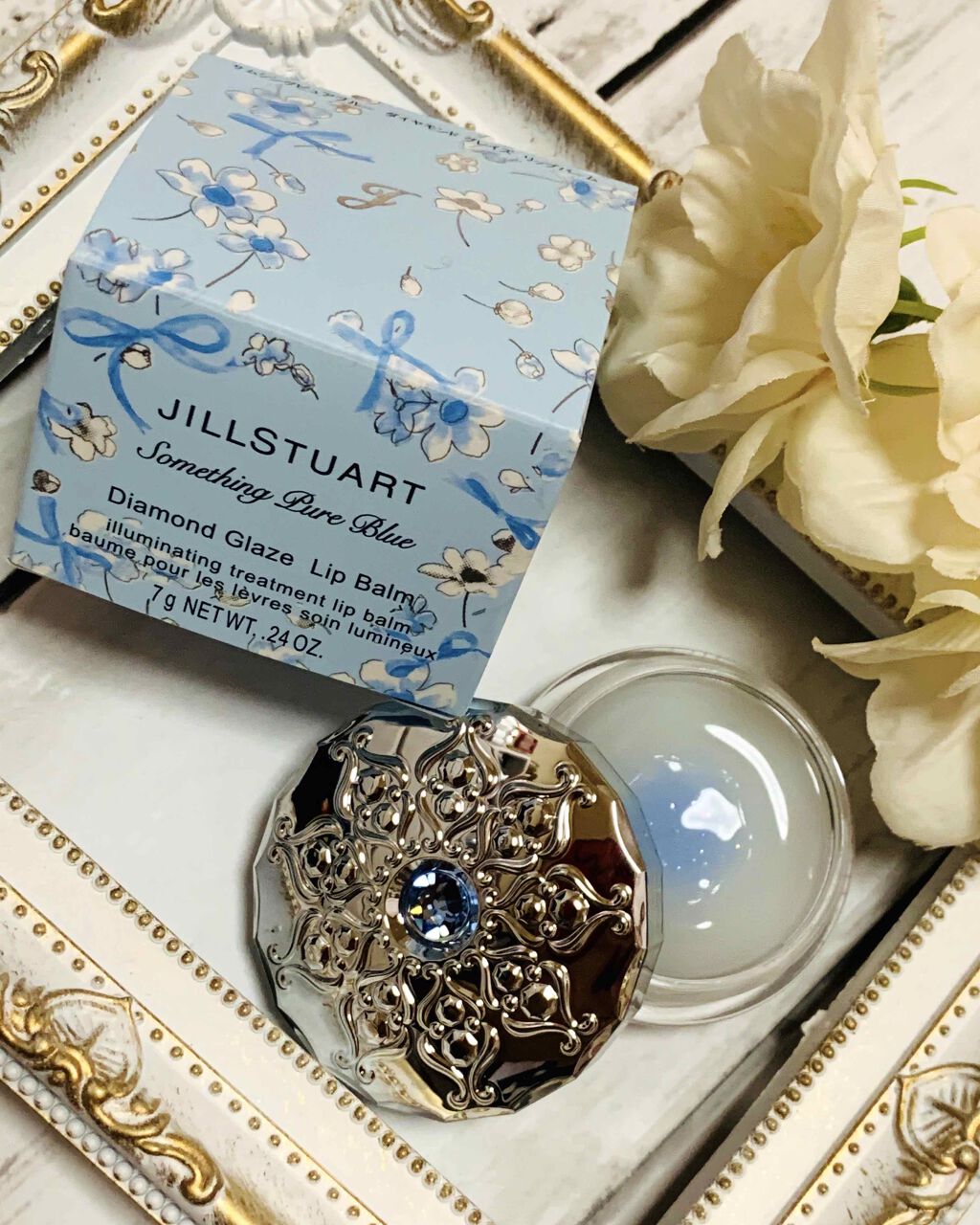 サムシングピュアブルー ダイヤモンド グレイズ リップバーム/JILL STUART/リップバームを使ったクチコミ(1枚目)