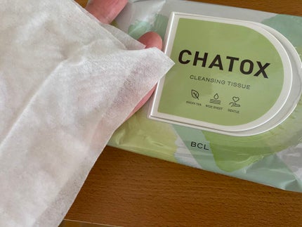 チャトックス クレンジングティッシュのクチコミ「仕事と子育てで忙しい毎日を過ごしているので
1枚でクレンジング・洗顔・スキンケアが完了するとい.....」(2枚目)