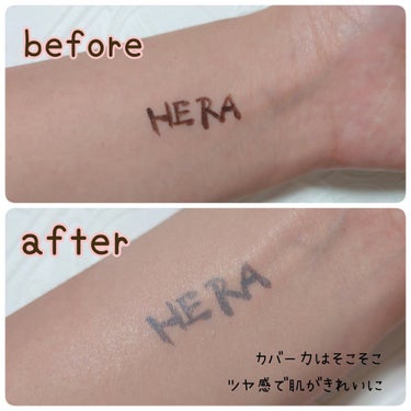 HERA グローラスティングクッションSPF50+/PA+++ のクチコミ「こんばんは！
ご覧頂きありがとうございます。

♡★♡ﾟ･*:.｡ ｡.:*･ﾟ♡★♡ﾟ･*:.....」（3枚目）