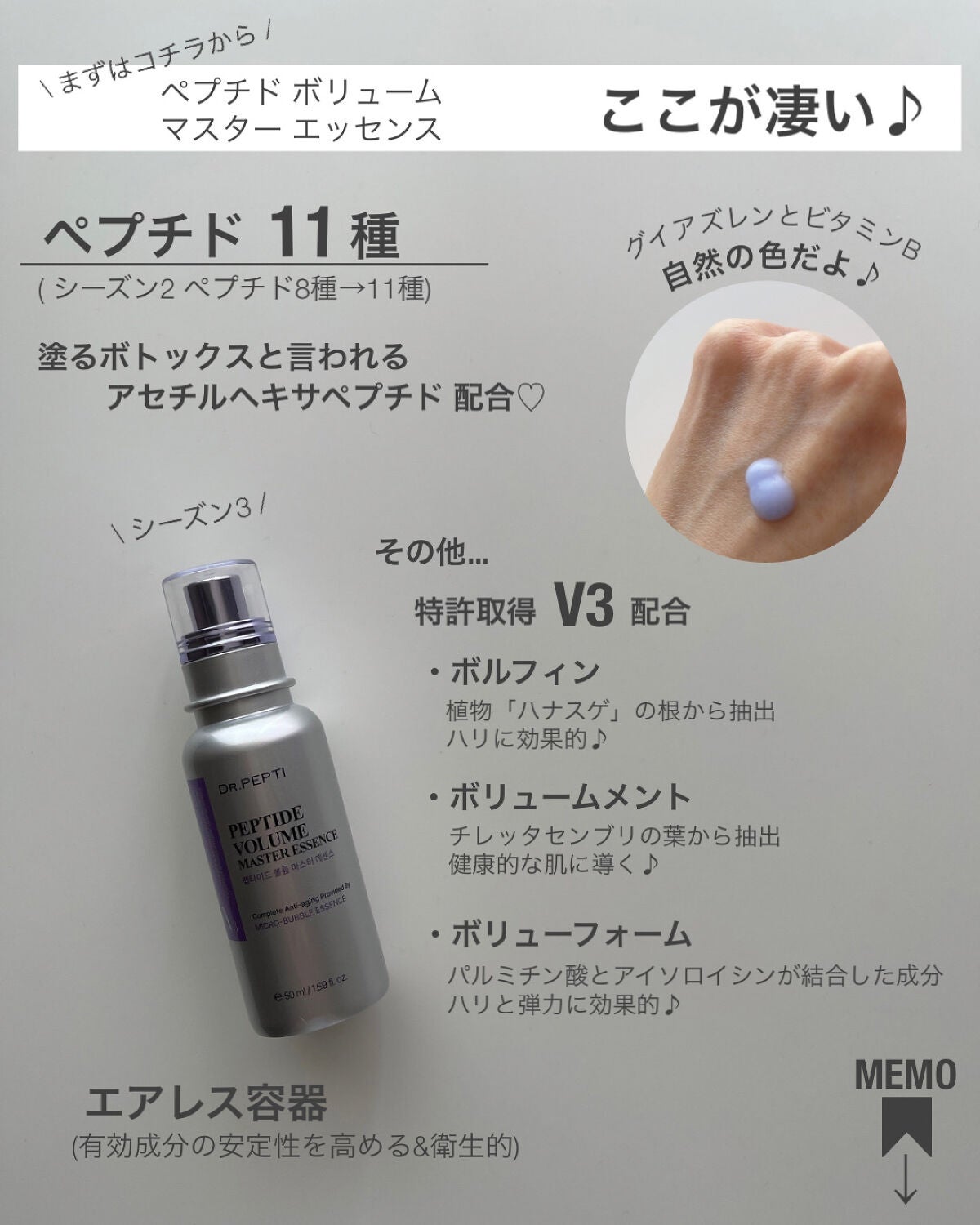 ペプチド ボリューム マスター エッセンス/DR.PEPTI/美容液を使ったクチコミ(3枚目)