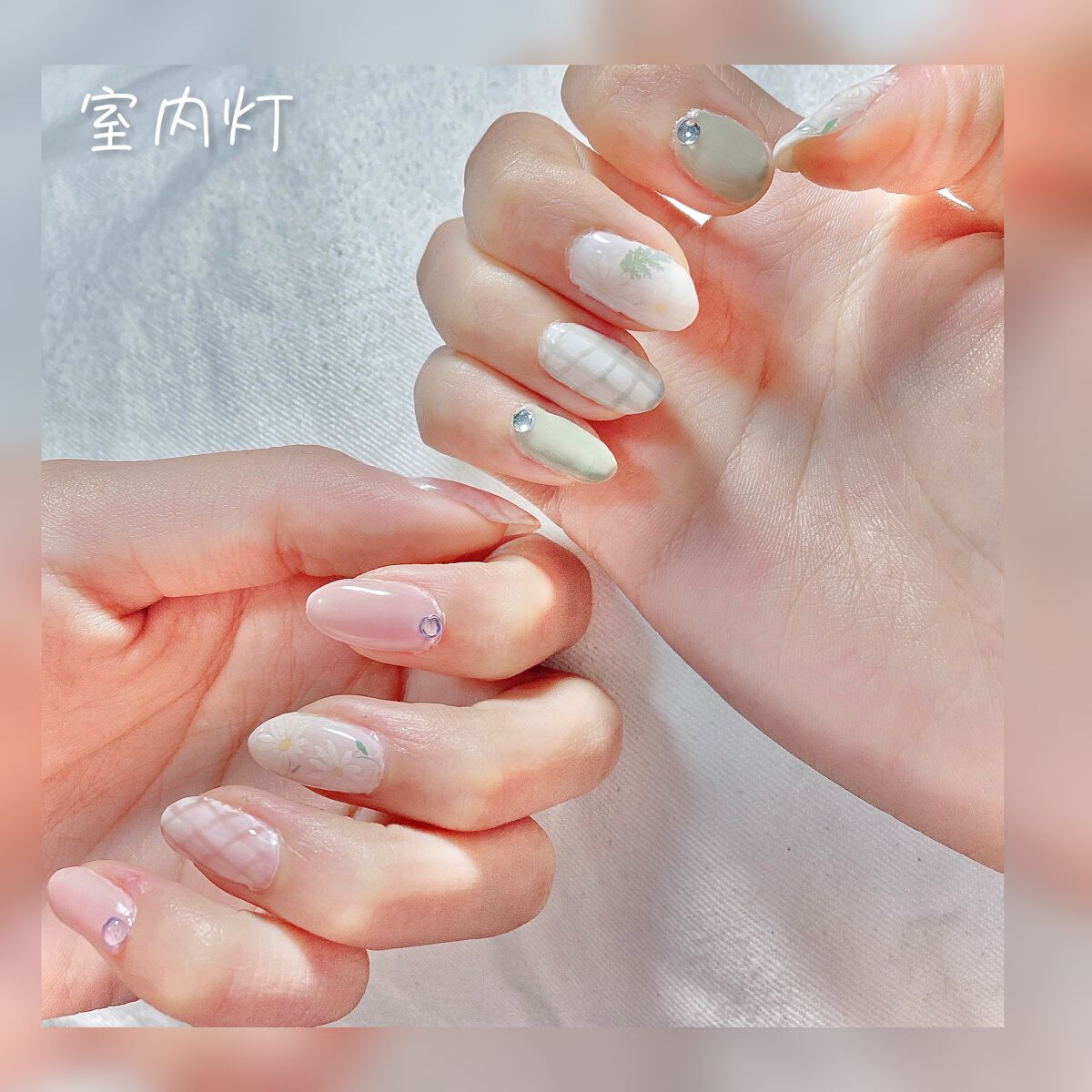 ねこしゃん on LIPS 「🌷🌷春に可愛いパステルカラーネイル🌷🌷春の散歩、ピクニック、デ..」(8枚目)