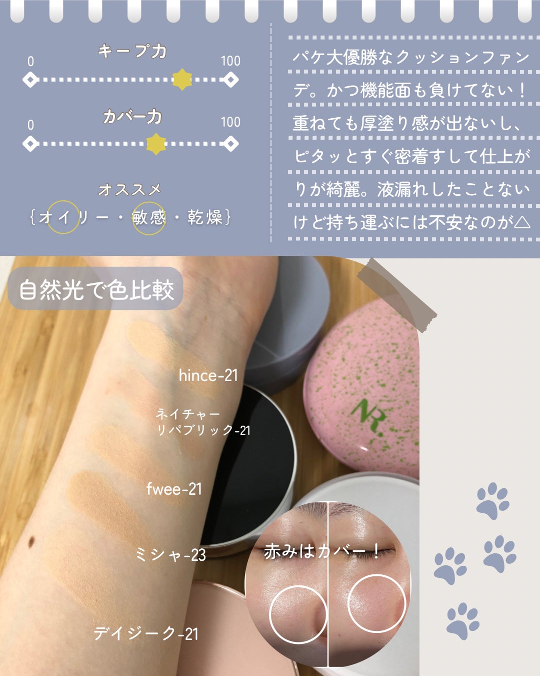 セカンドスキンメッシュマットクッション/hince/クッションファンデーションを使ったクチコミ(3枚目)