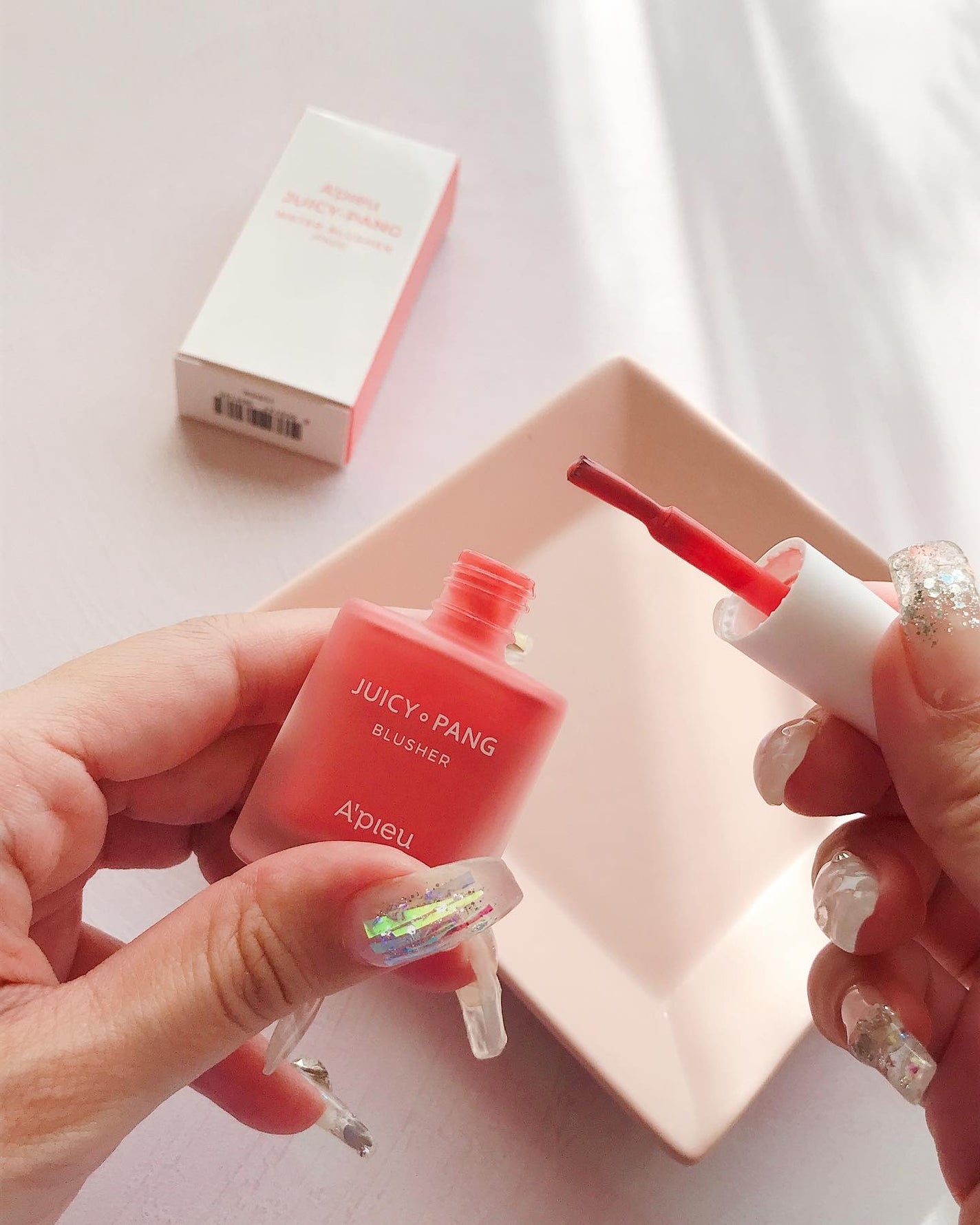 ジューシー パン ウォーター ブラッシャー/A’pieu/リキッドチークを使ったクチコミ(5枚目)