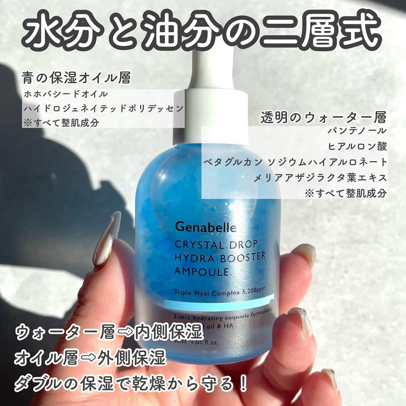 クリスタルドロップハイドラブースターアンプル/Genabelle/美容液を使ったクチコミ(3枚目)