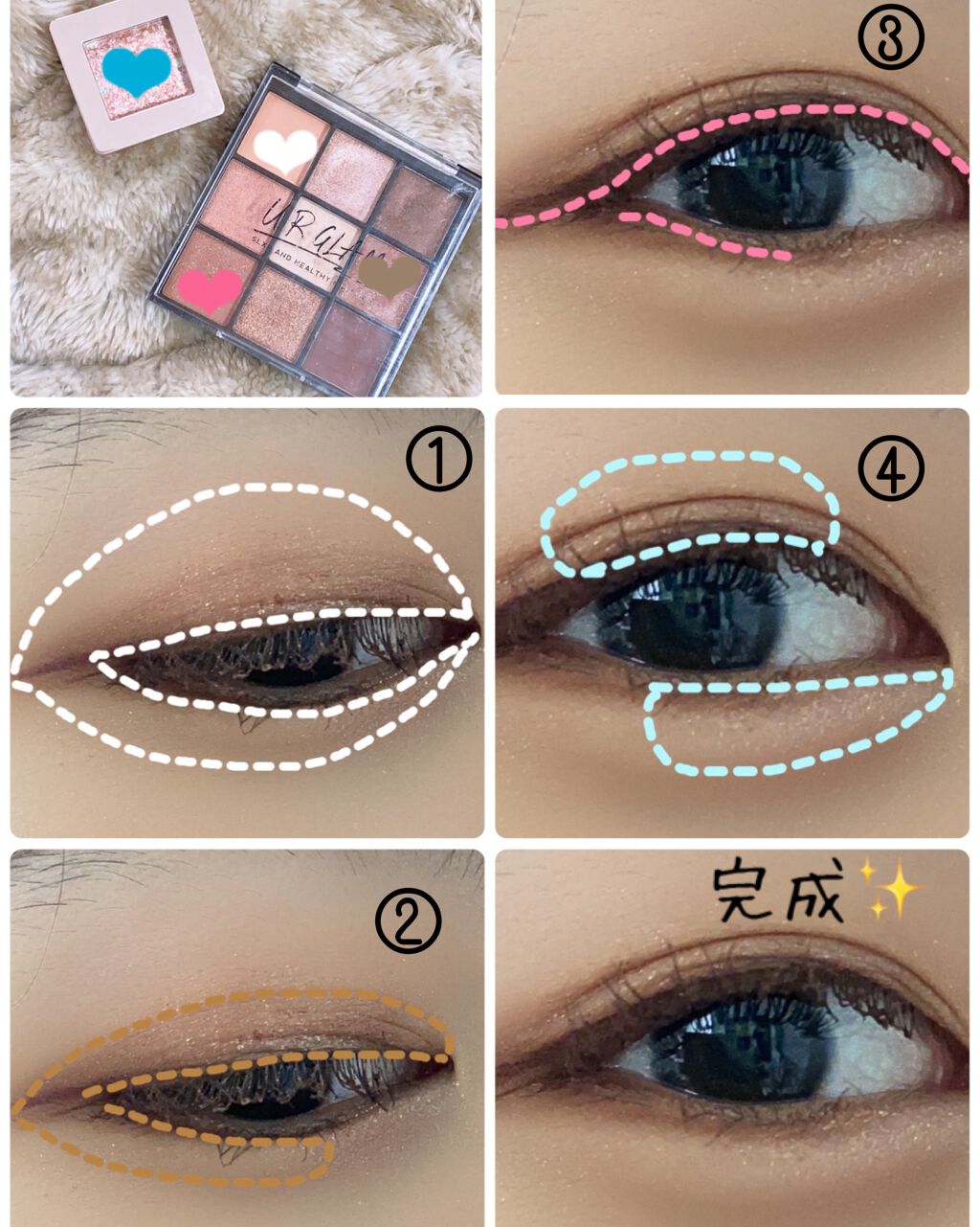 UR GLAM　BLOOMING EYE COLOR PALETTE/U R GLAM/アイシャドウパレットを使ったクチコミ（2枚目）